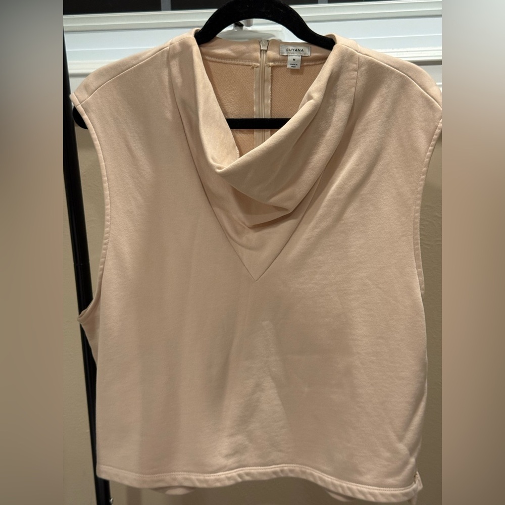 Cuyana Beige Sleeveless Top and skirt set